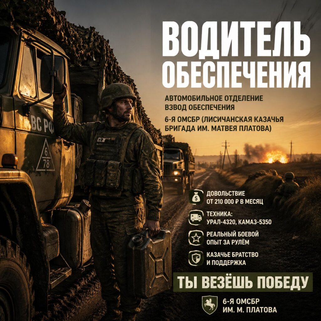 Водитель автомобильного отделения взвода обеспечения мотострелкового батальона