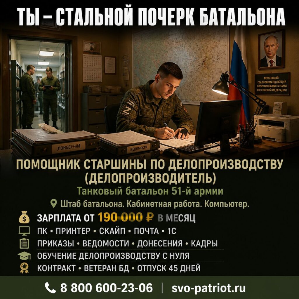 ПОМОЩНИК СТАРШИНЫ ПО ДЕЛОПРОИЗВОДСТВУ (ДЕЛОПРОИЗВОДИТЕЛЬ)